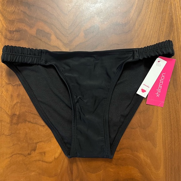 NWT black Xhileration swim cheeky bikini bottoms separates - Picture 1 of 1